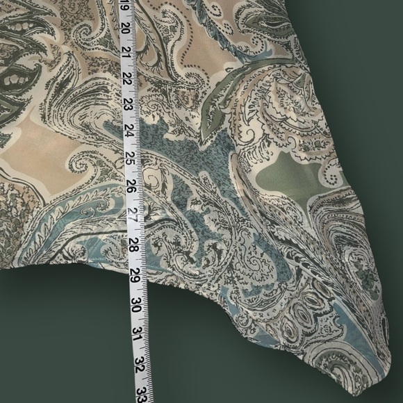 EUC Evan-Picone Asymmetrical Knee-Length Green Paisley Skirt, Size Women’s 14 - Picture 5 of 5